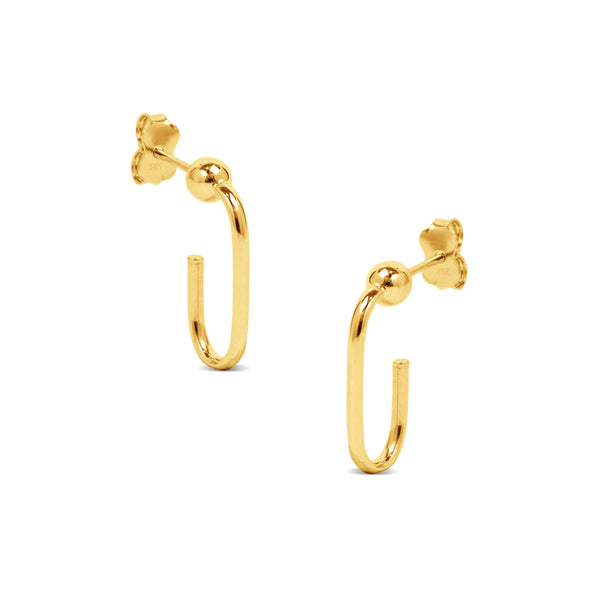 SPHERE HUGGIE EARRINGS IN 14K YELLOW GOLD