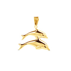 TWO DOLPHINE PENDANT IN 18K YELLOW GOLD