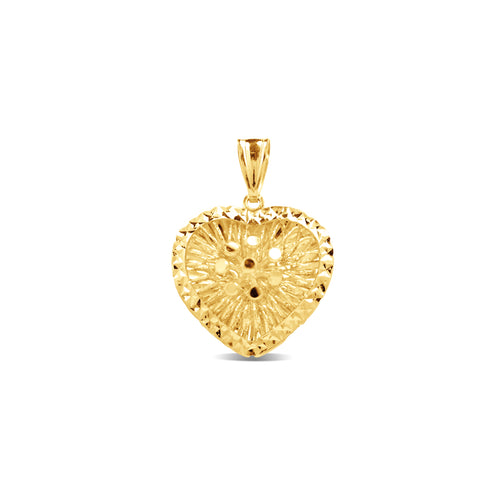 HEART TEXTURED PENDANT IN 18K YELLOW GOLD