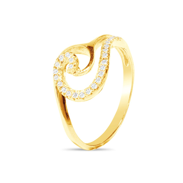 DIAMOND SPIRAL RING IN 14K YELLOW GOLD