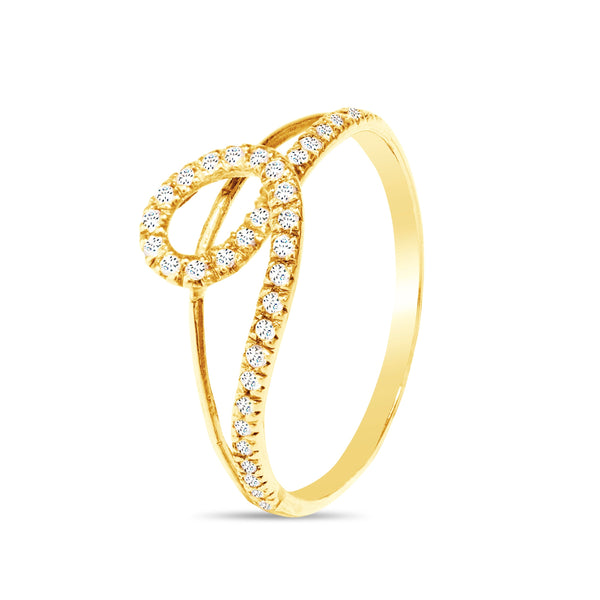 DIAMOND WAVE RING IN 14K YELLOW GOLD