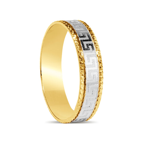 GREEK RING TWO-TONE IN 14K GOLD