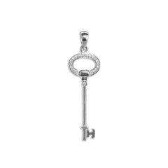 KEY WITH DIAMONDS IN 18K WHITE GOLD