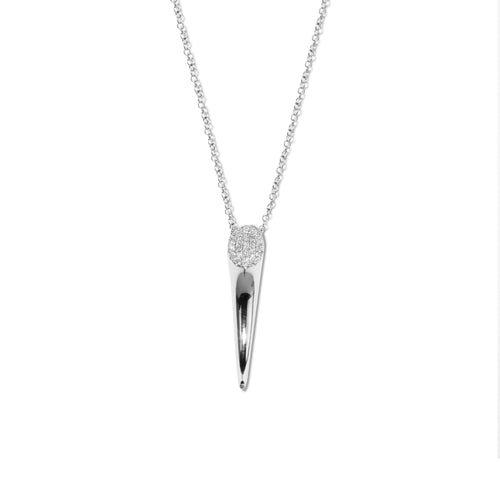 HORN PENDANT WITH DIAMONDS IN 14K WHITE GOLD