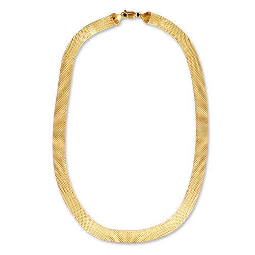 FLAT CABLE SOFT OMEGA CHAIN IN 18K YELLOW GOLD