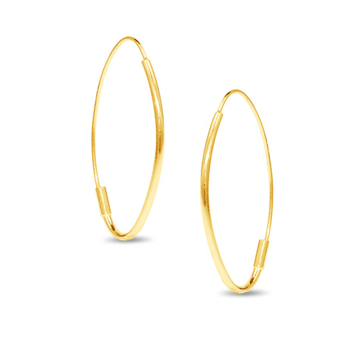 HOOP OVAL EARRINGS IN 18K YELLOW GOLD