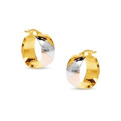 CREOLLA EARRINGS TRI-COLOR IN 14K GOLD