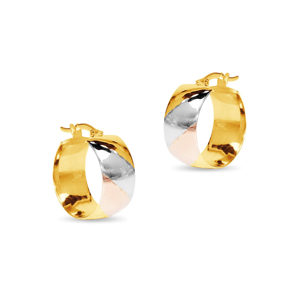 CREOLLA EARRINGS TRI-COLOR IN 14K GOLD