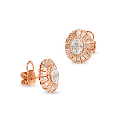 FLOWER  WITH DIAMOND SET IN 18K ROSE GOLD