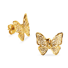 BUTTERFLY FILIGREE EARRINGS IN 18K YELLOW GOLD