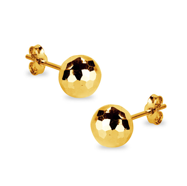 TEXTURED BALL EARRINGS IN 18K YELLOW GOLD