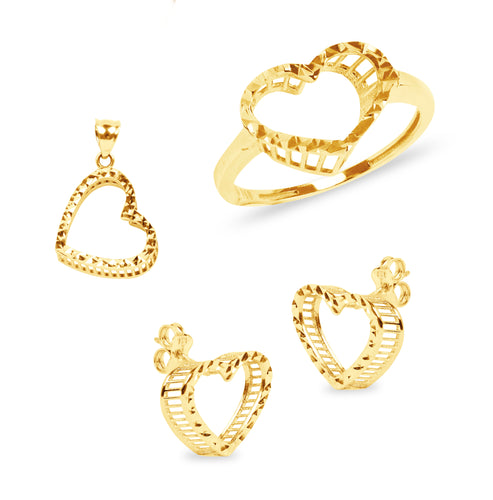 HEART GOLD SET IN 18K YELLOW GOLD
