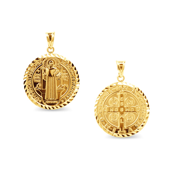 SAINT BENEDICT MEDAL IN 18K YELLOW GOLD (22mm)