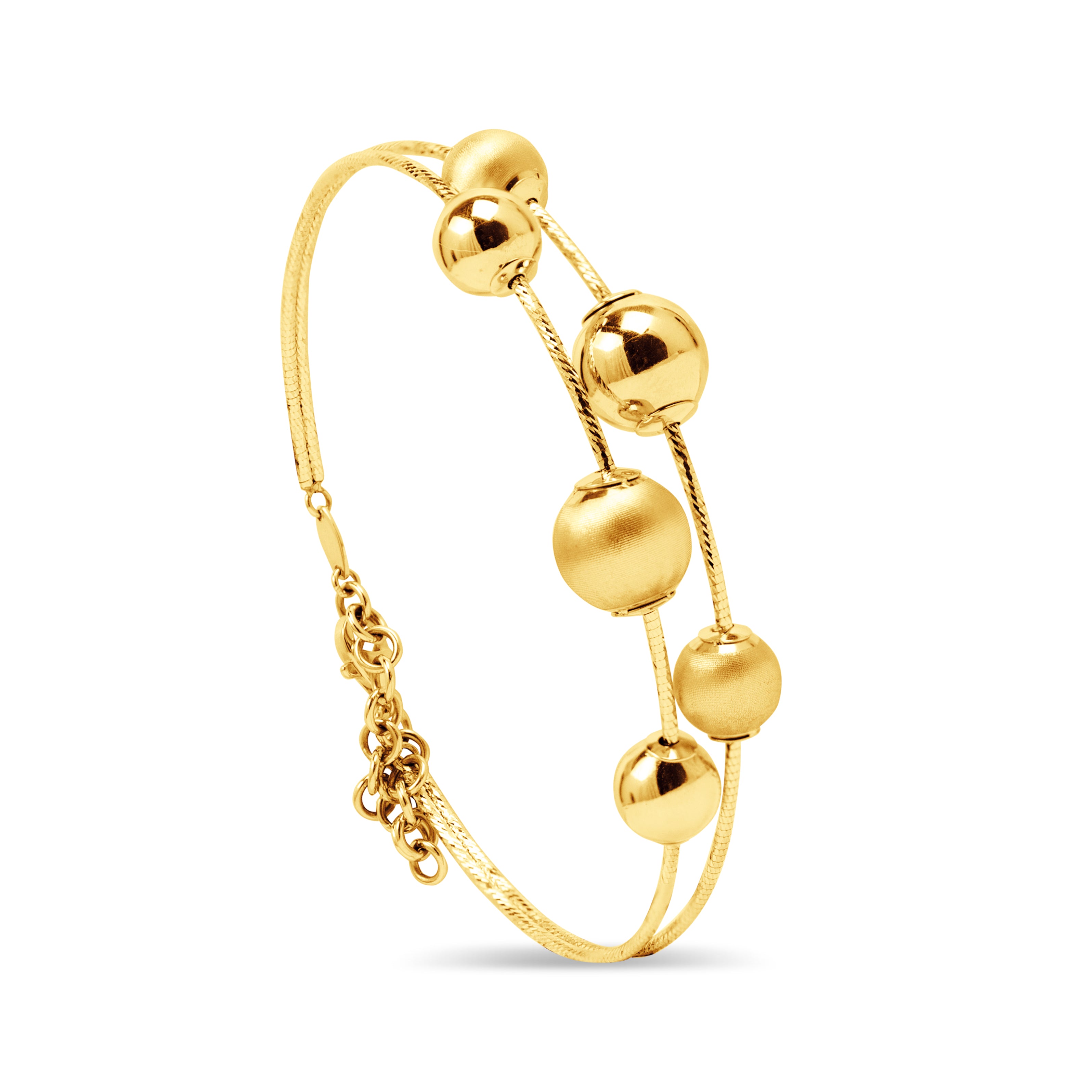 BANGLE WITH BALL IN 18K YELLOW GOLD
