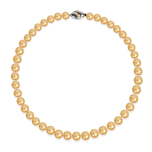 ROUND GOLD SOUTH SEA PEARL "45 IN SILVER LOCK