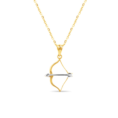 TWO-TONE ARROW PENDANT WITH CABLE CHAIN IN 18K GOLD