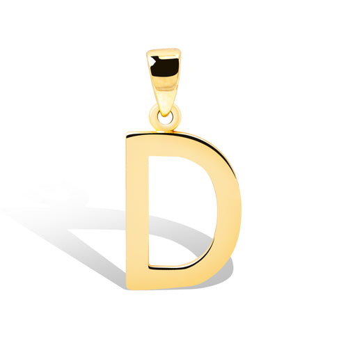 LETTER "D" PENDANT IN 18K YELLOW GOLD