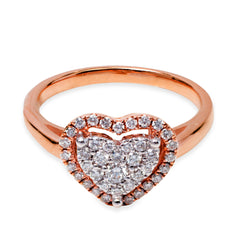 HEART DIAMOND RING IN 18K ROSE GOLD