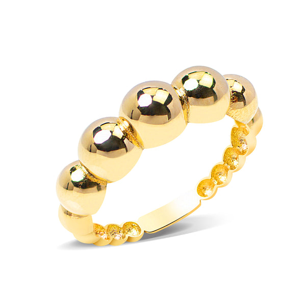 LAYERED CIRCLE LADIES RING IN 18K YELLOW GOLD