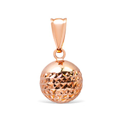TEXTURED BALL PENDANT IN 14K ROSE GOLD