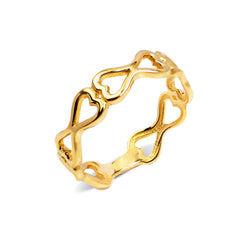 INFINITY HEART RING IN 18K YELLOW GOLD