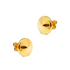 ROUND BUTTON EARRINGS IN 14K YELLOW GOLD