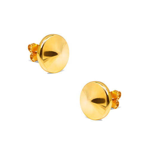 ROUND BUTTON EARRINGS IN 14K YELLOW GOLD