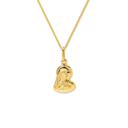 MAMA MARY PENDANT WITH FOX TAIL IN 18K YELLOW GOLD