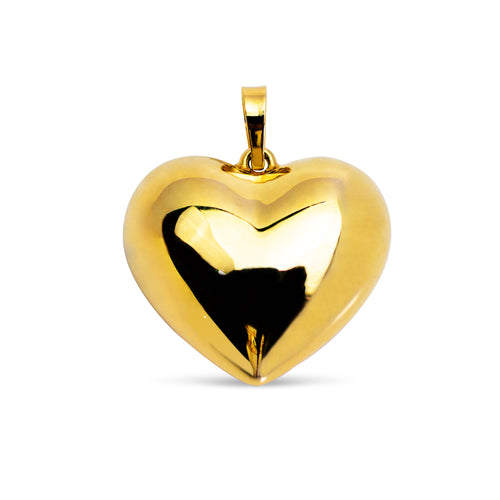 GLOSSY HEART PENDANT IN 14K YELLOW GOLD