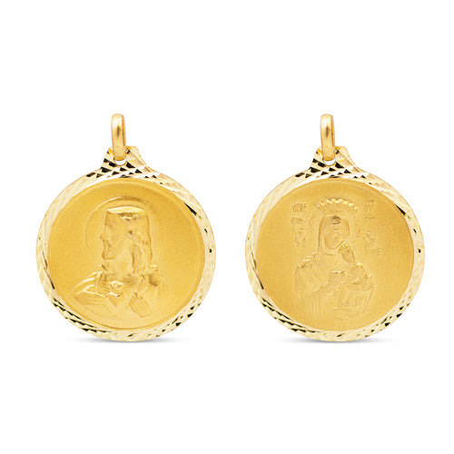 SACRED HEART & PERPETUAL MEDAL IN 18K YELLOW GOLD