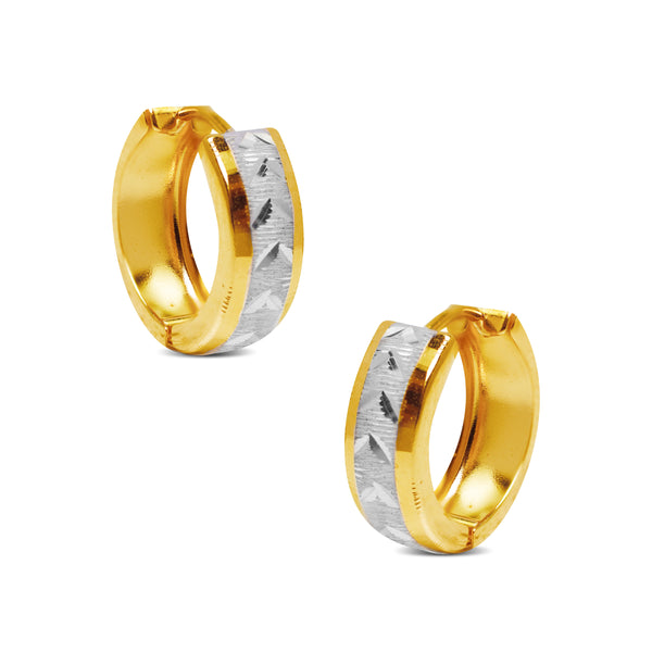 TWO-TONE CREOLLA EARRINGS IN 14K GOLD