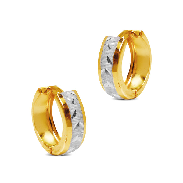 TWO-TONE CREOLLA EARRINGS IN 14K GOLD