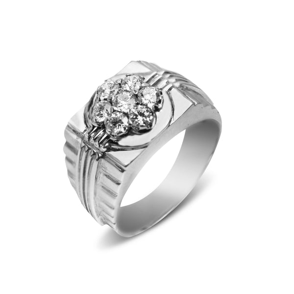 ROSITAS MEN'S RING IN 14K WHITE GOLD