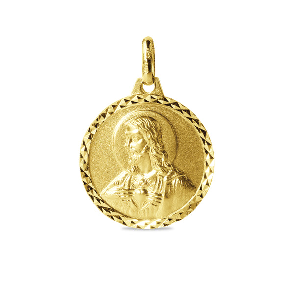 SACRED HEART & PERPETUAL IN 14K YELLOW GOLD(24mm)