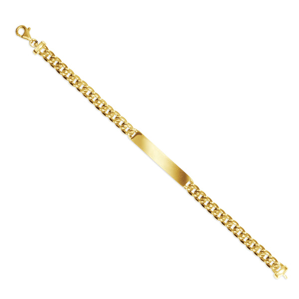 BARB BRACELET WITH ID IN14K YELLOW GOLD