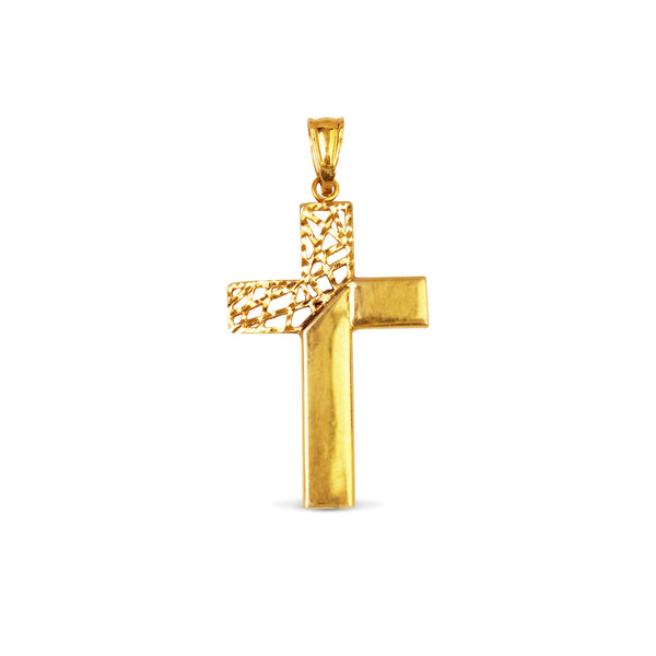 CROSS WITH PENDANT IN 14K YELLOW GOLD