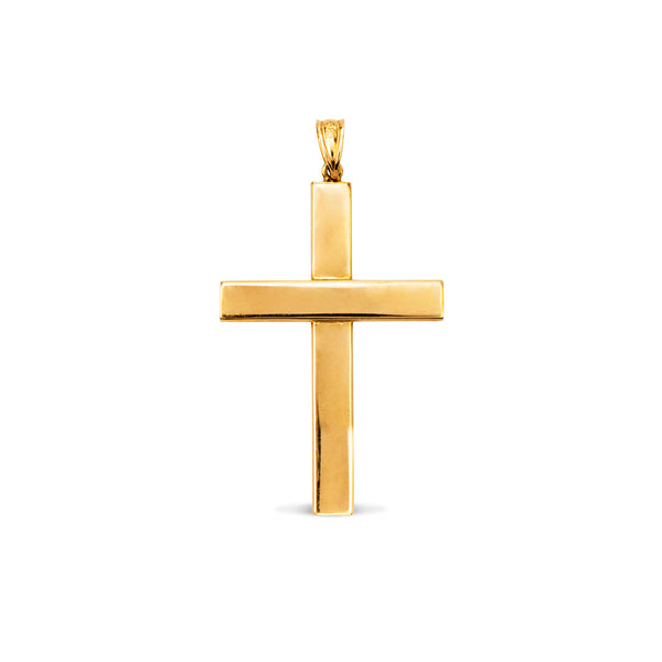 TEXTURED CROSS PENDANT IN 14K YELLOW GOLD