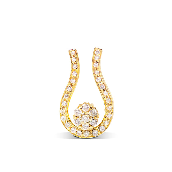 HORSESHOE ROSITAS DIAMOND PENDANT IN 14K YELLOW GOLD