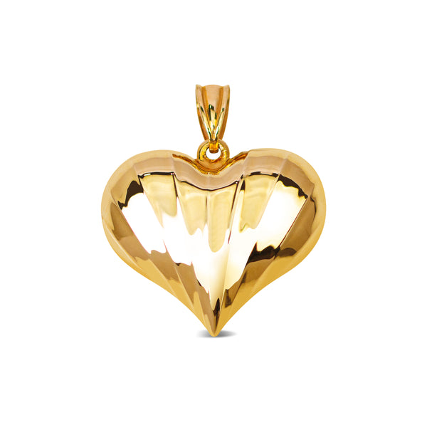 TWO-TONE HEART PENDANT IN 14K GOLD