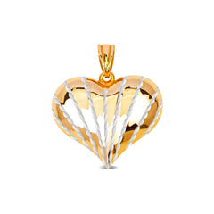 TWO-TONE HEART PENDANT IN 14K GOLD