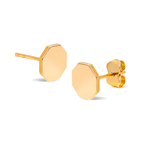 OCTAGONAL SHAPE EARRINGS IN 18K YELLOW GOLD