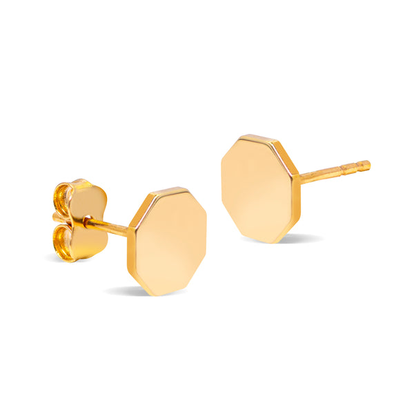 OCTAGONAL SHAPE EARRINGS IN 18K YELLOW GOLD