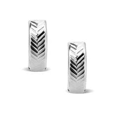 TEXTURED CREOLLA EARRINGS IN 18K WHITE GOLD
