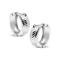 TEXTURED CREOLLA EARRINGS IN 18K WHITE GOLD