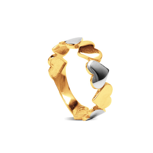 TWO-TONE HEART RING IN 18K GOLD