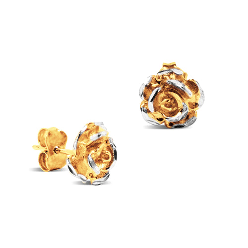 TWO-TONE ROSE RING IN 18K GOLD
