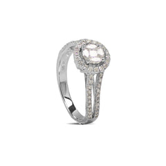 ILLUSION RING WITH DIAMONDS IN 14K WHITE GOLD