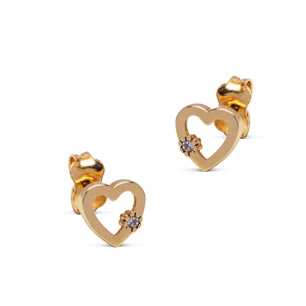 HEART SET WITH CUBIC ZIRCONIAN IN 18K YELLOW GOLD