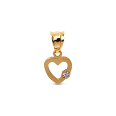 HEART SET WITH CUBIC ZIRCONIAN IN 18K YELLOW GOLD