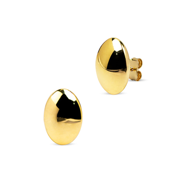 OVAL STUD EARRINGS IN 18K YELLOW GOLD